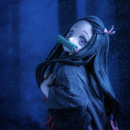 Demon Slayer Nezuko Kamado Glitter & Glamours 8.6" Figure BANDAI Spirits (Pic6) Red eye merch